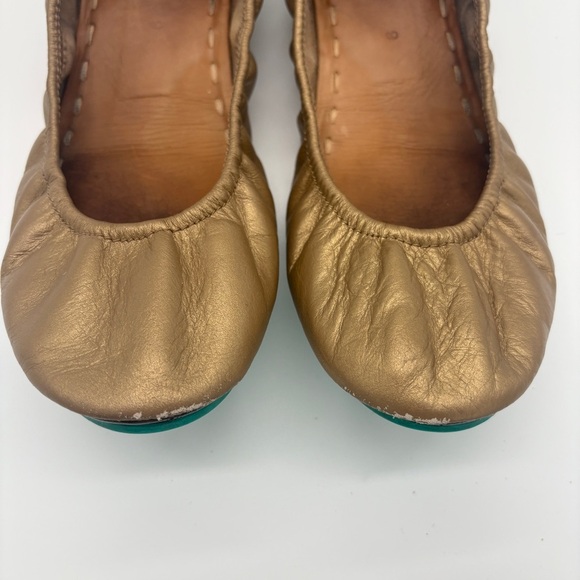 Tieks Gold Flats Size 9 Leather Metallic - Picture 3 of 13